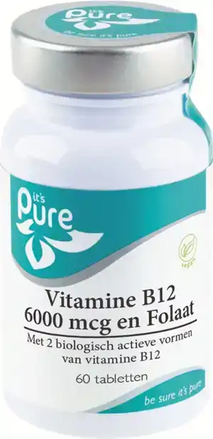 It's Pure vitamine B12 6000 mcg & Folaat 60 kauwtabs
